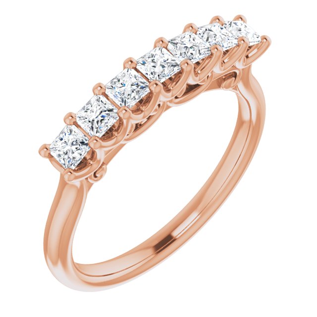 0.70 ct. Prong Set Princess Cut Diamond Wedding Band-VIRABYANI